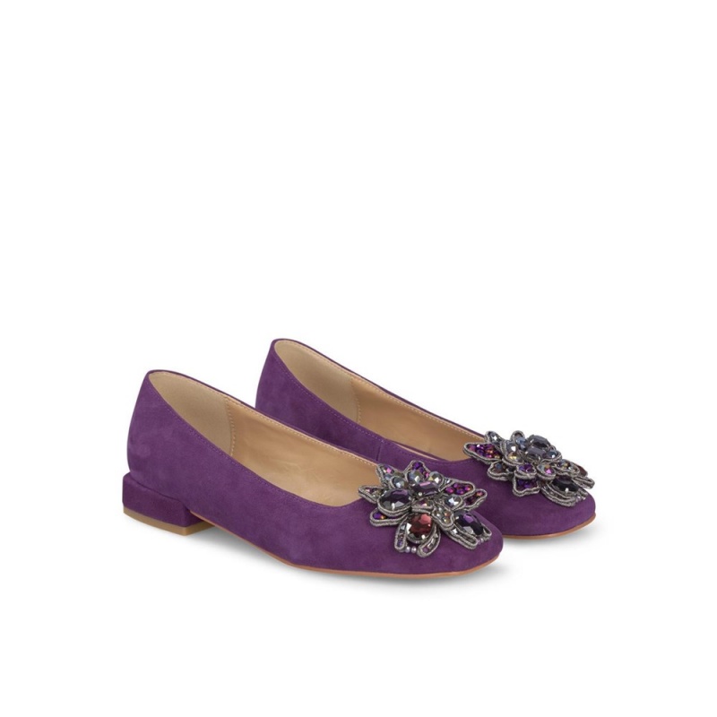 Ballerine Alma En Pena Flower Ornament Vert Olive Femme | ISN-02347699